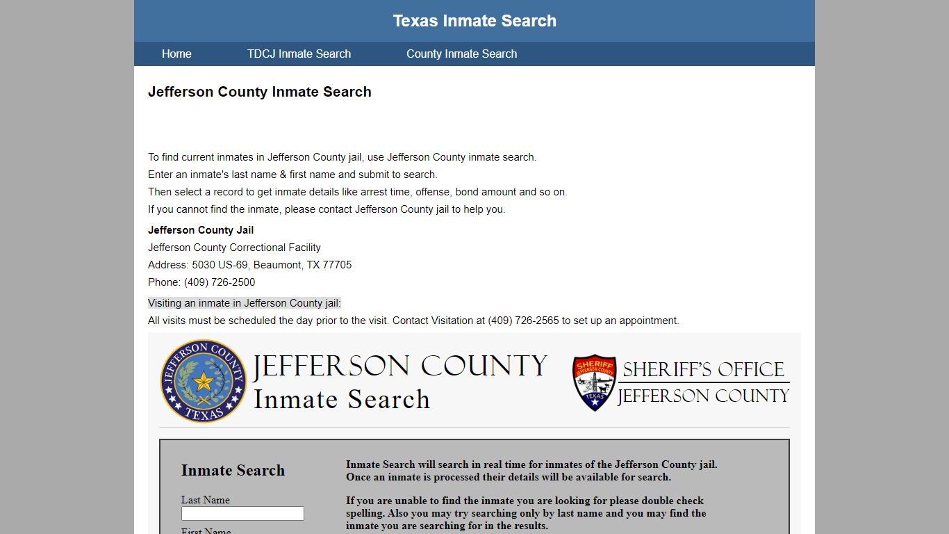 Jefferson County Inmate Search